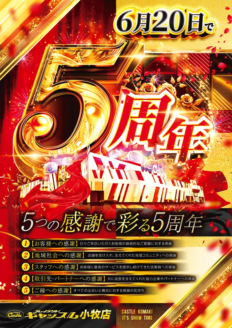 キャスル小牧店 グランドオープン整理券